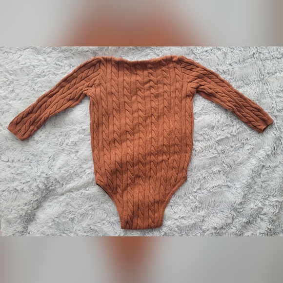 5 for $20 KIPP BABY Boutique Brown Cable Sweater Knit One-Piece Unisex Size 3M - Picture 2 of 4